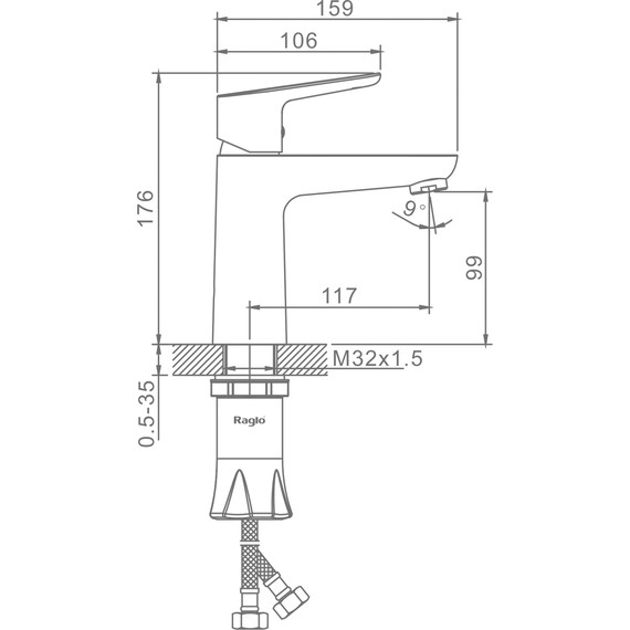 Смеситель для раковины Raglo R31.10.09, графит - фото 2