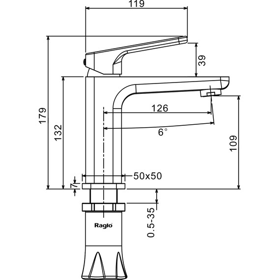 Смеситель для раковины Raglo R51.10, хром - фото 2