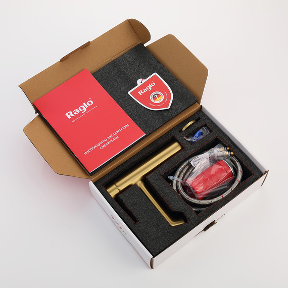 Смеситель для раковины Raglo R20.10.03, золотой сатин - фото 11