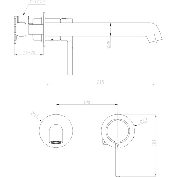 Смеситель для раковины Raglo R20.11.03 (со скрытой частью) золотой сатин - фото 2
