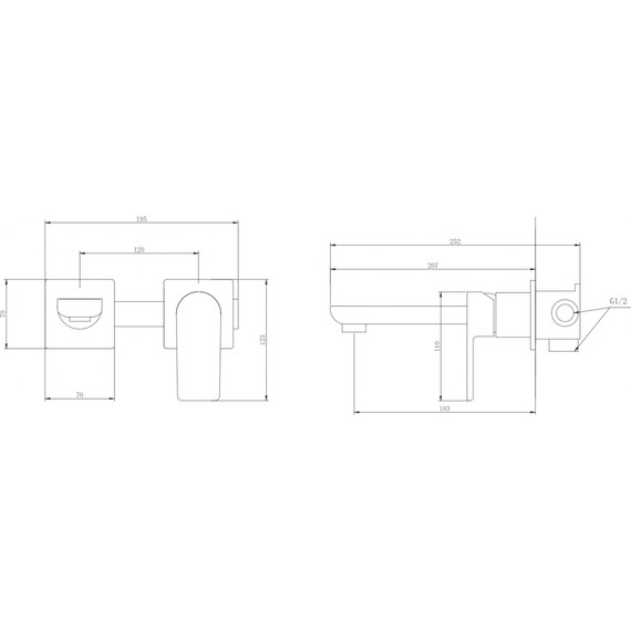 Смеситель для раковины настенный Abber Weiss Insel AF8082FW (со скрытой частью), белый матовый, Цвет производителя: белый матовый - фото 3