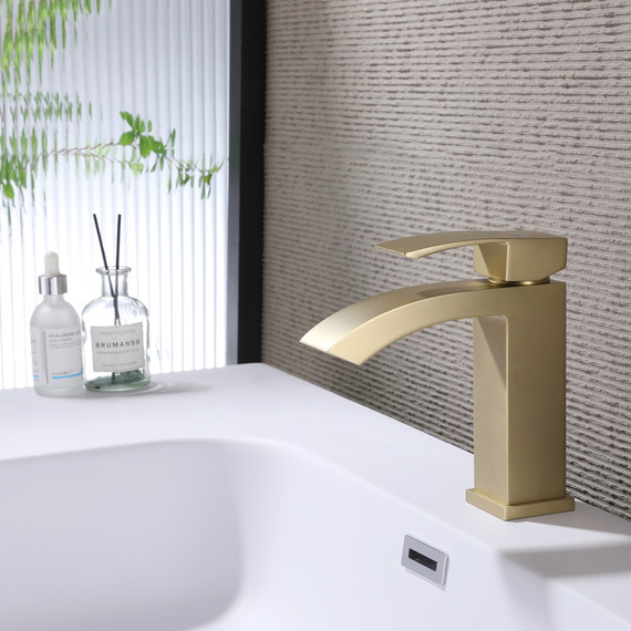 Смеситель для раковины Abber Wasserfall AF8610G, золото матовый, Цвет производителя: золото матовое - фото 2