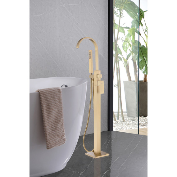 Смеситель для ванны Abber Wasserfall AF8615G, золото матовый, Цвет производителя: золото матовое - фото 3