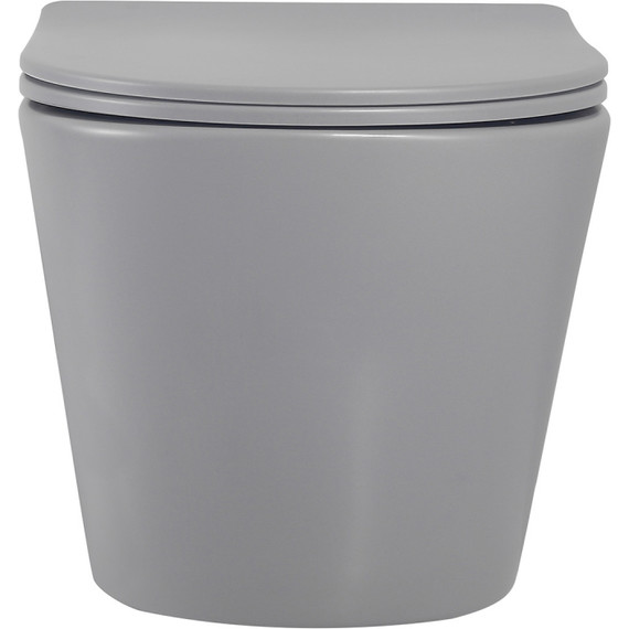 Унитаз подвесной безободковый Abber Bequem AC1102MG с крышкой микролифт, серый матовый, Цвет производителя: серый матовый - фото 5
