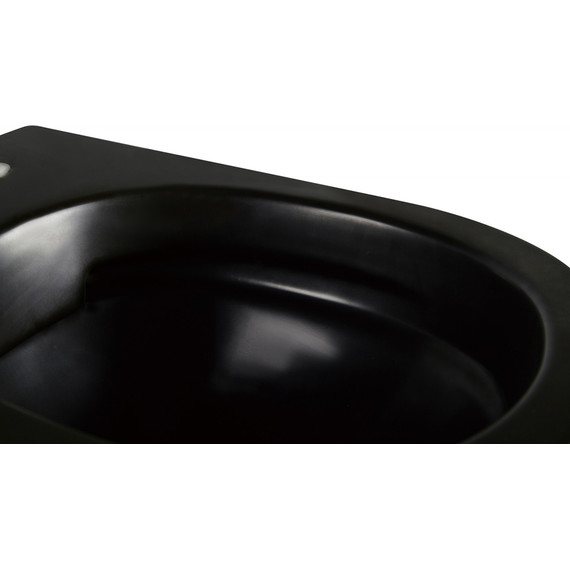 Унитаз подвесной безободковый Abber Bequem AC1103MB с крышкой микролифт, чёрный матовый, Цвет производителя: чёрный матовый - фото 5