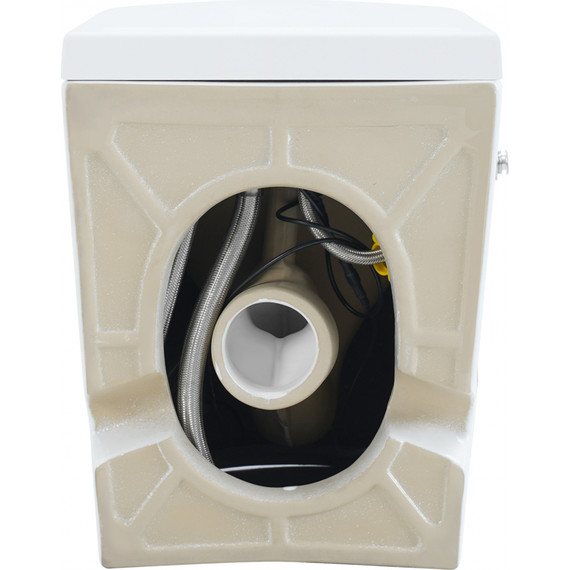 Унитаз приставной безободковый импульсный Abber Bequem AC1115P с крышкой микролифт (выпуск горизонтальный) - фото 11