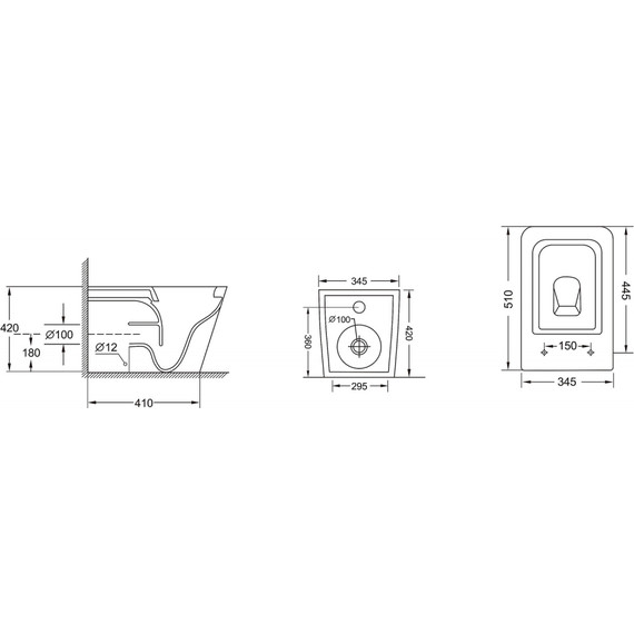 Унитаз приставной безободковый Abber Rechteck AC1211 с крышкой микролифт (выпуск горизонтальный) - фото 11