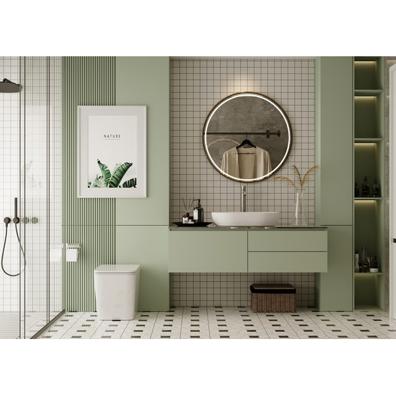 Унитаз приставной безободковый Abber Rechteck AC1211 с крышкой микролифт (выпуск горизонтальный) - фото 3