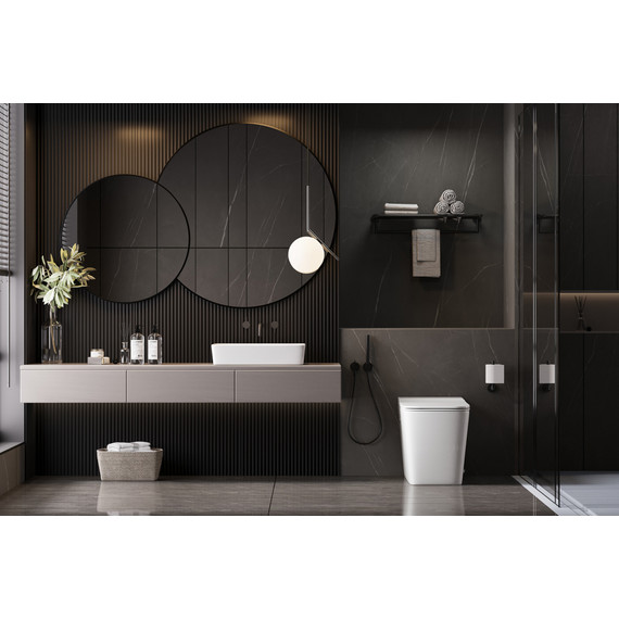 Унитаз приставной безободковый импульсный Abber Rechteck AC1213P с крышкой микролифт (выпуск горизонтальный) - фото 3