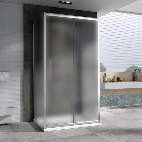 Душевое ограждение Abber Schwarzer Diamant 110x85 см AG30110MH-S85M-S85M, хром/матовое - фото 2