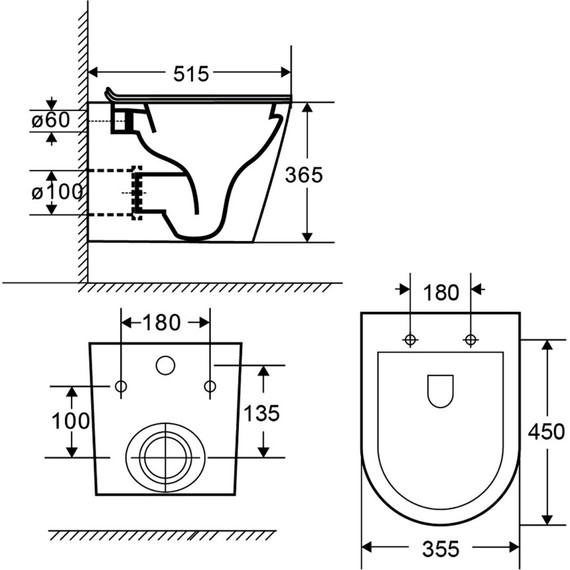 Унитаз подвесной безободковый Azario Teramo AZ-0053-UQ3-MB с крышкой микролифт (система смыва Торнадо) чёрный матовый, Цвет производителя: чёрный матовый - фото 11
