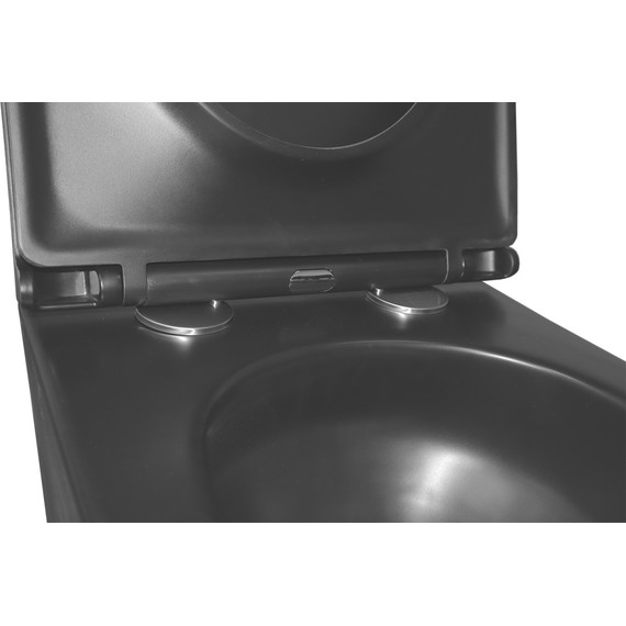 Унитаз подвесной безободковый Azario Teramo AZ-0053-UQ3-MB с крышкой микролифт (система смыва Торнадо) чёрный матовый, Цвет производителя: чёрный матовый - фото 5