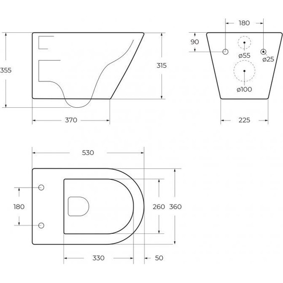 Унитаз подвесной безободковый Cezares Liner-Tor CZR-3808-53-TH-TOR/SC с крышкой микролифт (система смыва Торнадо) - фото 21