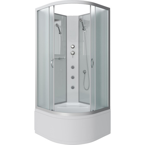 Гидробокс Niagara Classic 100x100 см NG-2309-14BKG, серебро/матовое (безсиликоновая сборка) - фото 