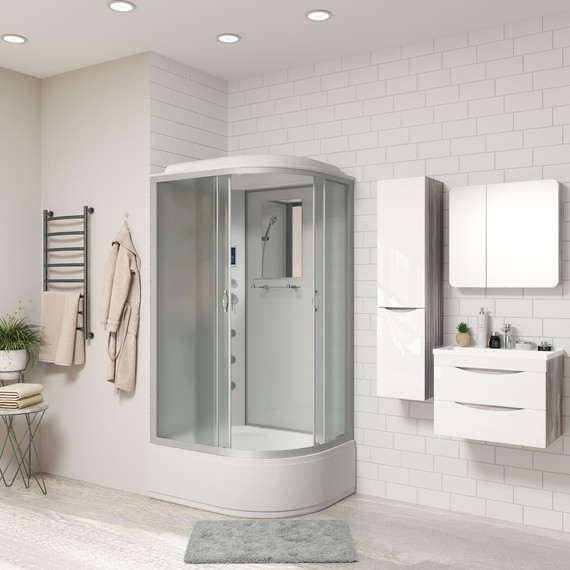 Гидробокс Niagara Classic 120x80 см NG-2310-14LF, серебро/матовое (безсиликоновая сборка) - фото 3