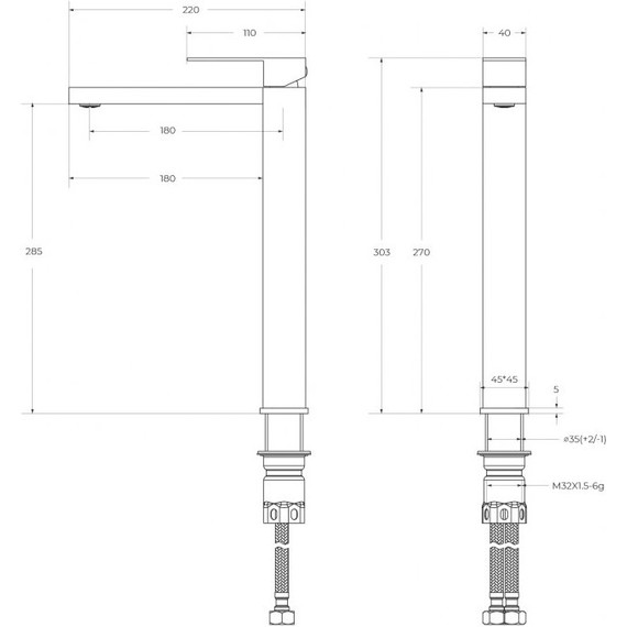Смеситель для раковины высокий Cezares SLIDER-LC-GM-W0, оружейная сталь, Цвет производителя: оружейная сталь - фото 5