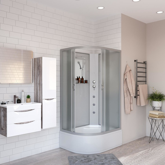 Гидробокс Niagara Classic 120x80 см NG-2310-14RBKG, серебро/матовое (безсиликоновая сборка) - фото 3