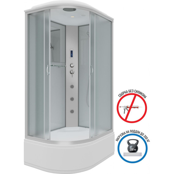 Гидробокс Niagara Classic 120x80 см NG-2310-14RF, серебро/матовое (безсиликоновая сборка) - фото 2