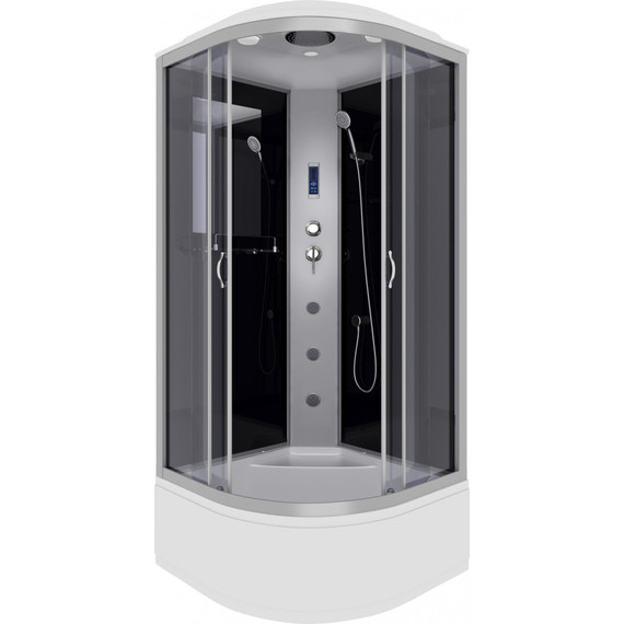 Гидробокс Niagara Classic 100x100 см NG-2509-14F, серебро/тонированное (безсиликоновая сборка) - фото 