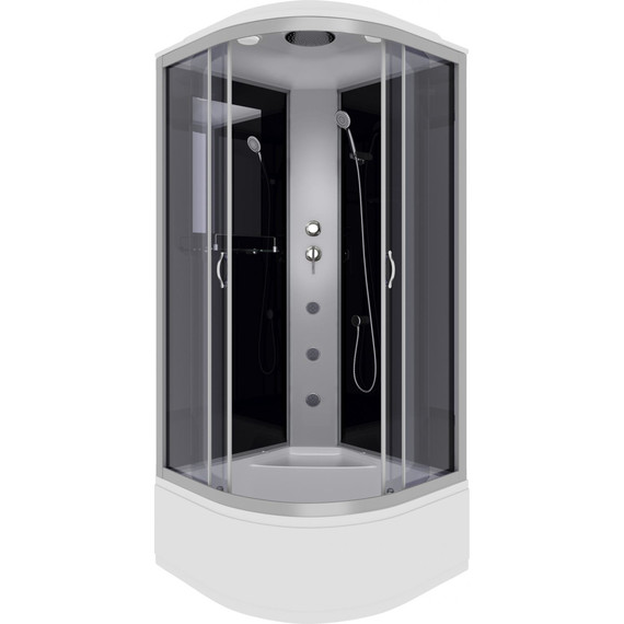 Гидробокс Niagara Classic 100x100 см NG-2509-14G, серебро/тонированное (безсиликоновая сборка) - фото 