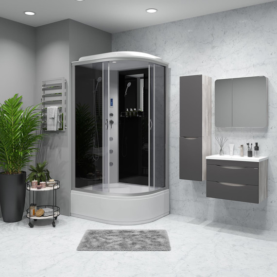 Гидробокс Niagara Classic 120x80 см NG-2510-14LF, серебро/тонированное (безсиликоновая сборка) - фото 3