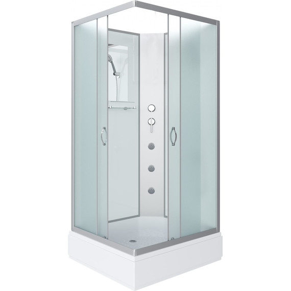 Гидробокс Niagara Classic 100x80 см NG-33084-14QBKG, серебро/матовое (безсиликоновая сборка) - фото 