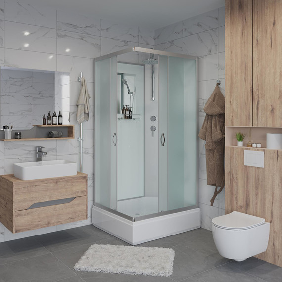 Душевая кабина Niagara Classic 100x80 см NG-33084-14QBKT, серебро/матовое (безсиликоновая сборка) - фото 3