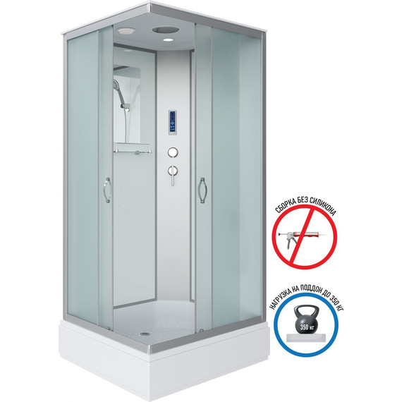 Душевая кабина Niagara Classic 100x80 см NG-33084-14QP, серебро/матовое (безсиликоновая сборка) - фото 2