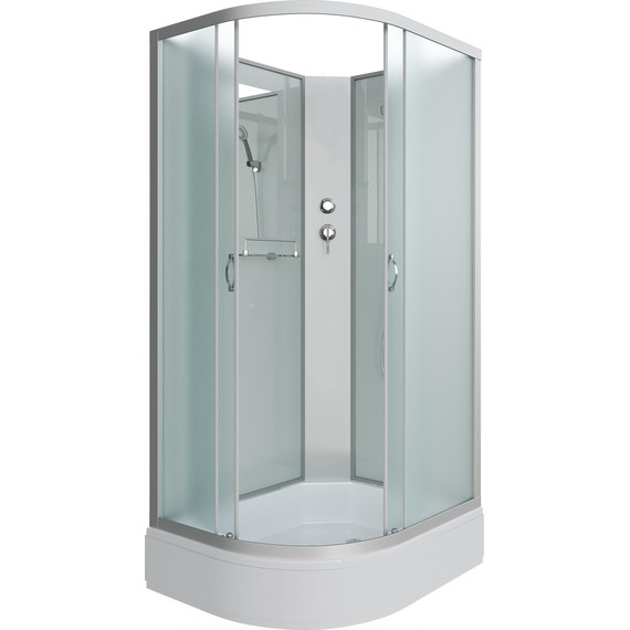 Душевая кабина Niagara Classic 110x80 см NG-33184-14RBK, серебро/матовое (безсиликоновая сборка) - фото 