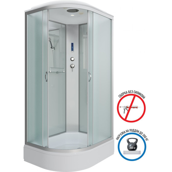 Душевая кабина Niagara Classic 110x90 см NG-33194-14RP, серебро/матовое (безсиликоновая сборка) - фото 2