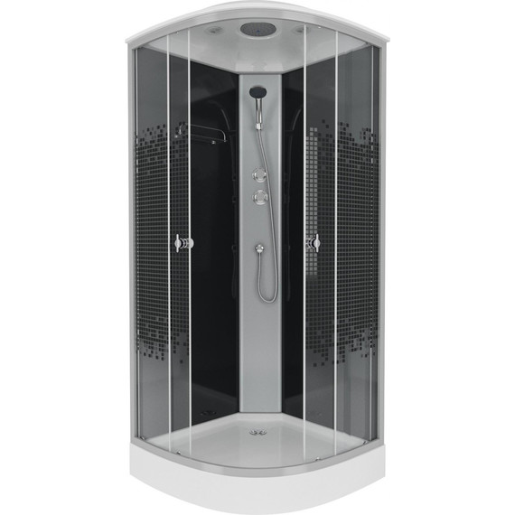 Душевая кабина Niagara Eco 90x90 см NG-4501-14, с мелким поддоном 13см, профиль хром, стекло тонированное (безсиликоновая сборка) - фото 