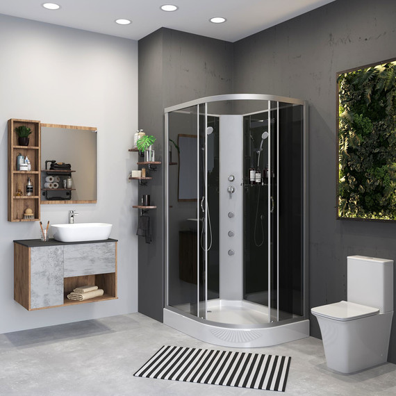 Гидробокс Niagara Classic 120x80 см NG-3512-14LBKG, серебро/тонированное (безсиликоновая сборка) - фото 3