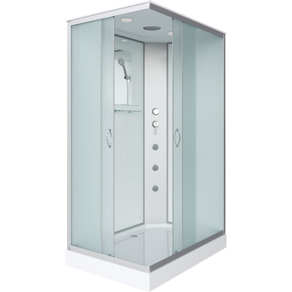 Гидробокс Niagara Classic 120x80 см NG-43285-14QG, серебро/матовое (безсиликоновая сборка) - фото 