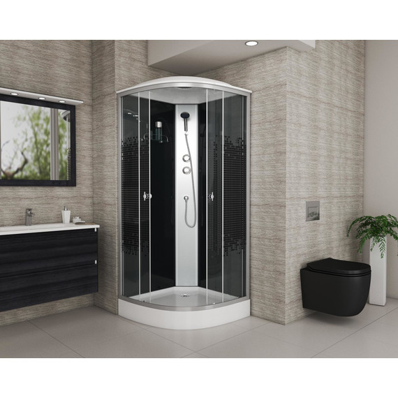 Душевая кабина Niagara Eco 100x100 см NG-4502-14, хром матовый/узор (безсиликоновая сборка) - фото 3