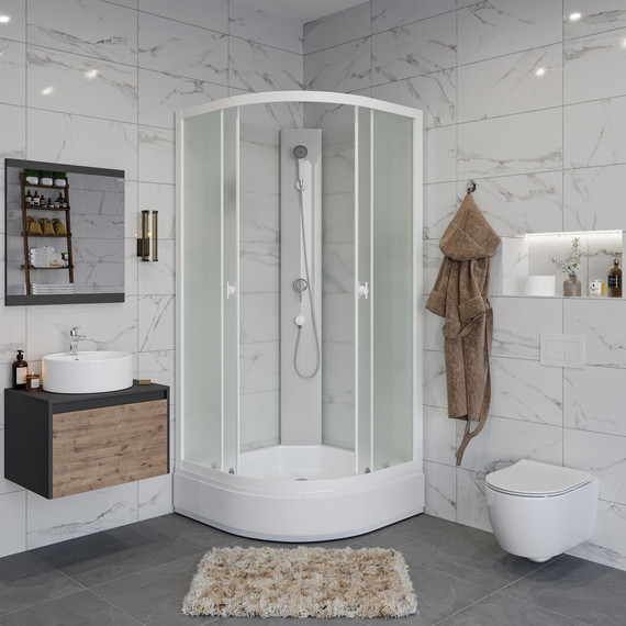 Душевая кабина Niagara Promo 80x80 см P80/26/MT/BK, белый/матовое (безсиликоновая сборка) - фото 3