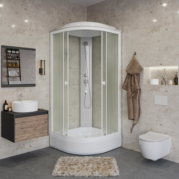 Душевая кабина Niagara Promo 90x90 см P90/26/MT, белый/матовое (безсиликоновая сборка) - фото 3