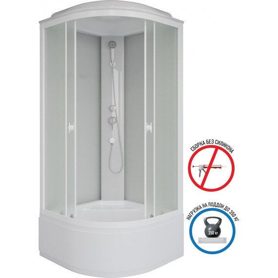 Душевая кабина Niagara Promo 90x90 см P90/40/MT, белый/матовое (безсиликоновая сборка) - фото 