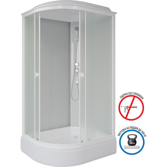 Душевая кабина Niagara Promo 100x80 см P100/80/26R/MT, белый/матовое (безсиликоновая сборка) - фото 