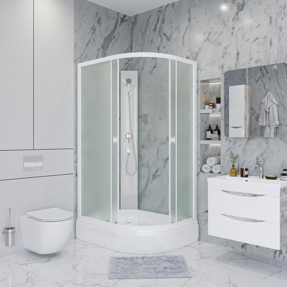 Душевая кабина Niagara Promo 90x70 см P90/70/26L/MT/BK, белый/матовое (безсиликоновая сборка) - фото 3