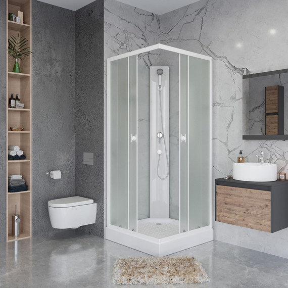 Душевая кабина Niagara Promo 90x90 см P90/13Q/MT/BK, белый/матовое (безсиликоновая сборка) - фото 3
