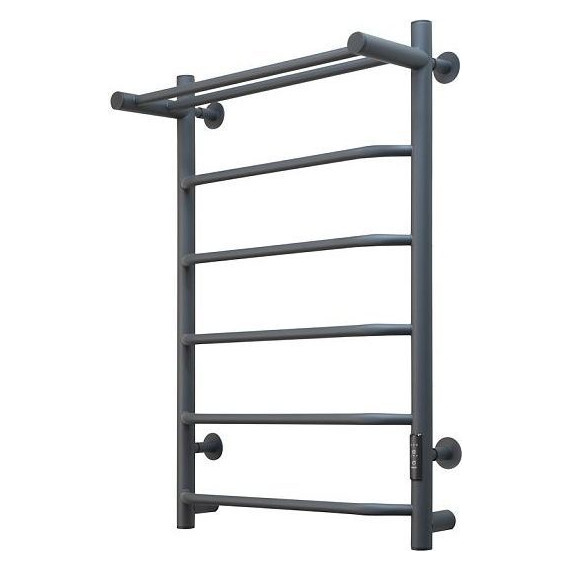 Полотенцесушитель электрический Тругор Пэк сп 6 с полкой П6 500х800 мм (возможность скрытого подключения) 00-00047110, графит - фото 