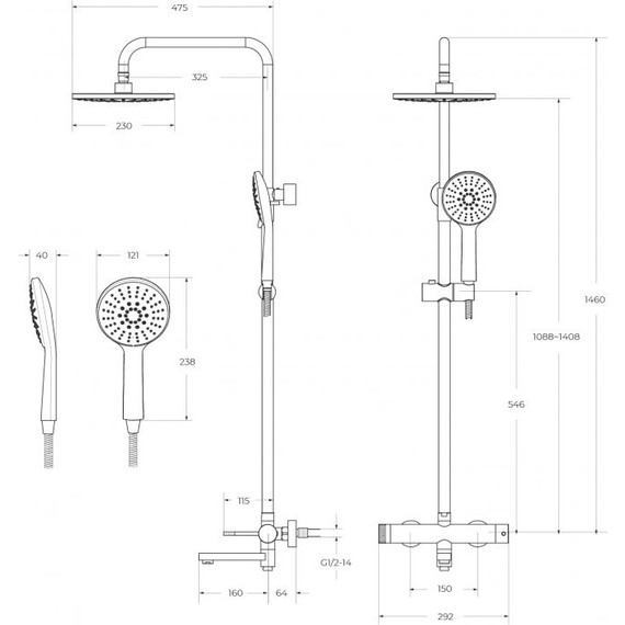 Душевая стойка Cezares RELAX-CVD-BORO, брашированное золото - фото 9