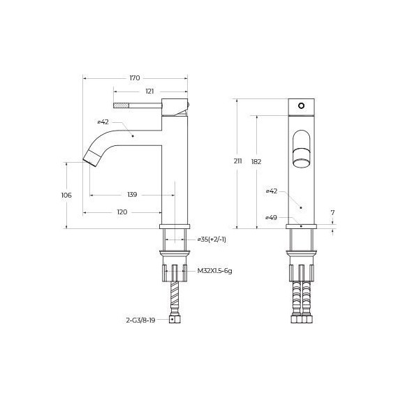 Смеситель для раковины Cezares RELAX-LS1-IN, сатин, Цвет производителя: сатин - фото 4