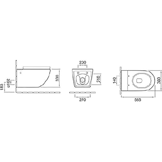 Унитаз подвесной безободковый с импульсным смывом SantiLine SL-5031MB (в комплекте с инсталляцией) чёрный, Цвет производителя: чёрный - фото 4