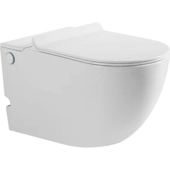 Унитаз подвесной безободковый с импульсным смывом SantiLine SL-5031 (в комплекте с инсталляцией), Цвет производителя: белый - фото 