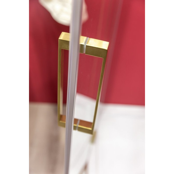 Душевое ограждение Cezares SLIDER-AH-1-100-100/110-BR-BORO 100-110x100 см (стекло 8 мм) брашированное золото/тонированное - фото 4