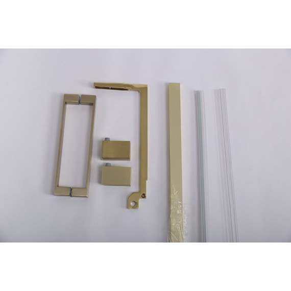 Душевое ограждение Cezares SLIDER-AH-1-100-90/100-BR-BORO 90-100x100 см (стекло 8 мм) брашированное золото/тонированное - фото 3