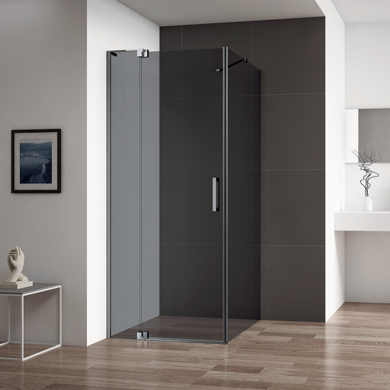 Душевое ограждение Cezares SLIDER-AH-1-100-90/100-GRIGIO-GM 90-100x100 см (стекло 8 мм) оружейная сталь/тонированное - фото 2