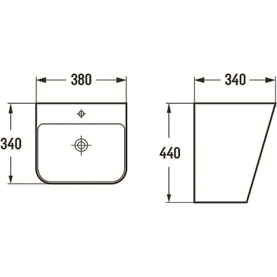 Раковина подвесная CeramaLux N 40 см 500Q - фото 3