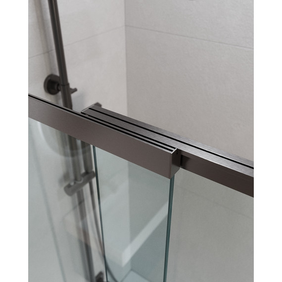 Шторка для ванны Cezares Slider VF-11 90 см, оружейная сталь/прозрачное - фото 3